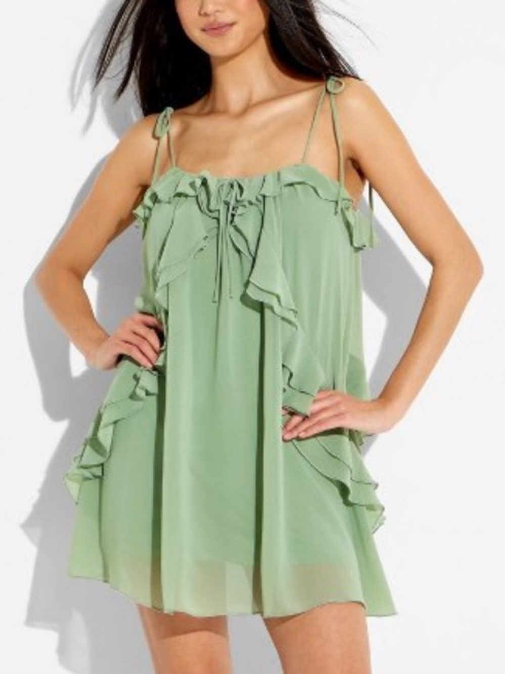 Boho Ruffle Mini Dress - Picture 2 of 3